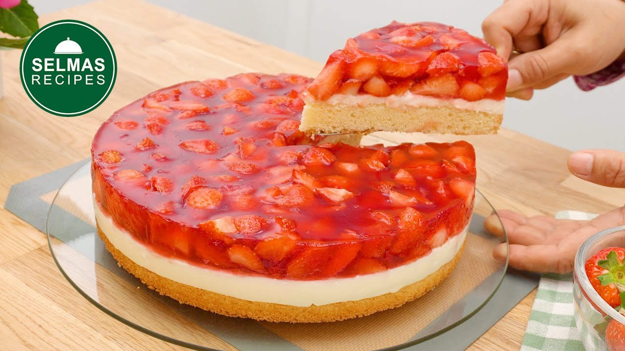 ERDBEERKUCHEN mit Vanillepudding Creme | Super fruchtig & sehr lecker 🍰💖🍓