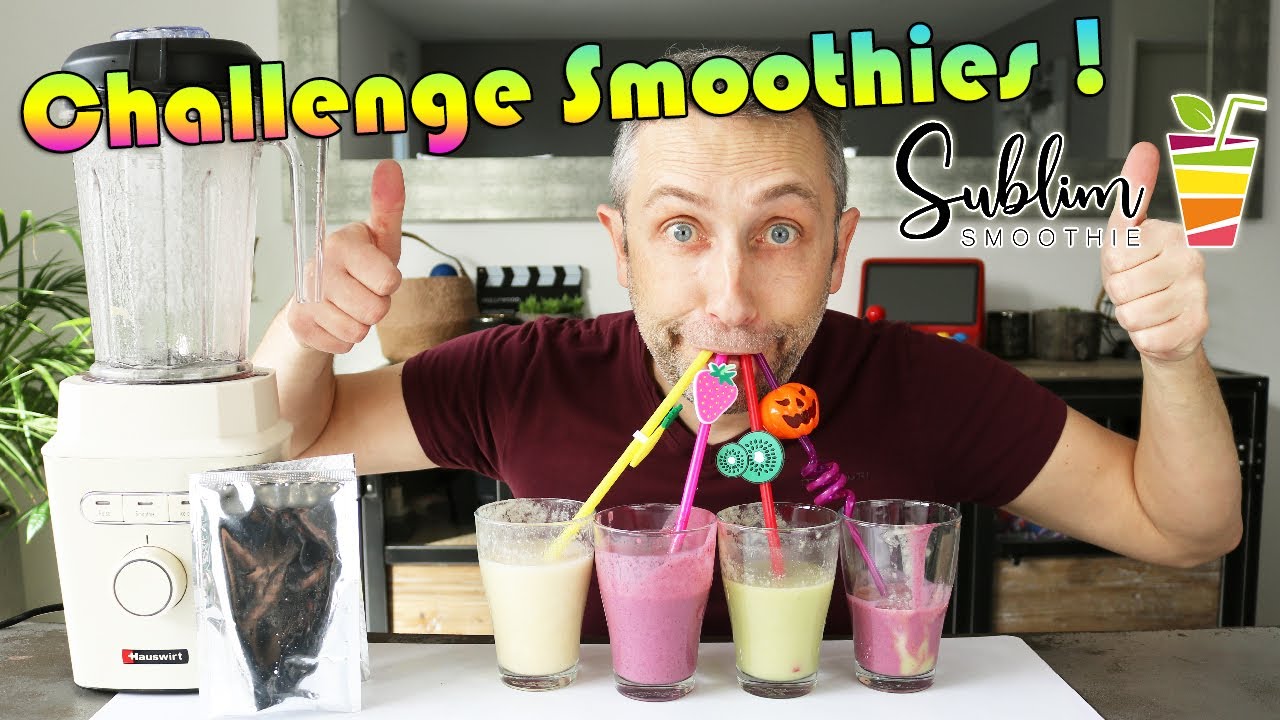 CHALLENGE FRUITÉ : On devine les FRUITS contenus dans des SMOOTIES EN POUDRE !!! 🍒🥝🍓