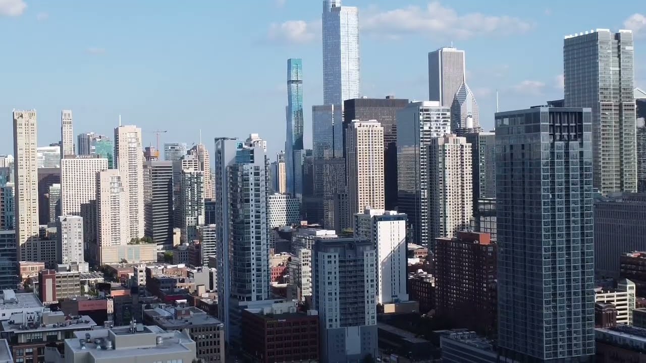 October 4, 2025. 4:00 PM. Unedited drone video Ward Park, River North, Chicago.