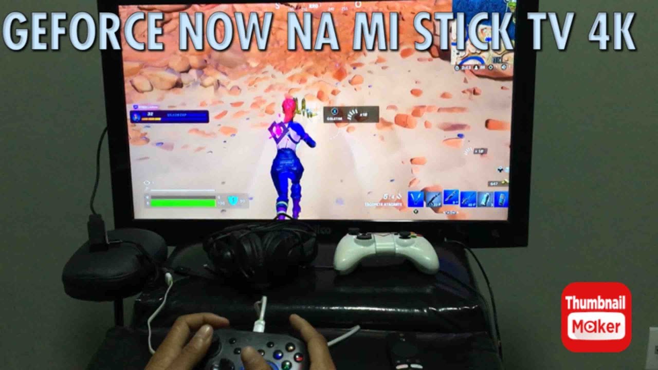 TESTE FORTNITE NO GEFORCE NOW NA MI STICK TV 4k #geforce #geforcenow #fortnite