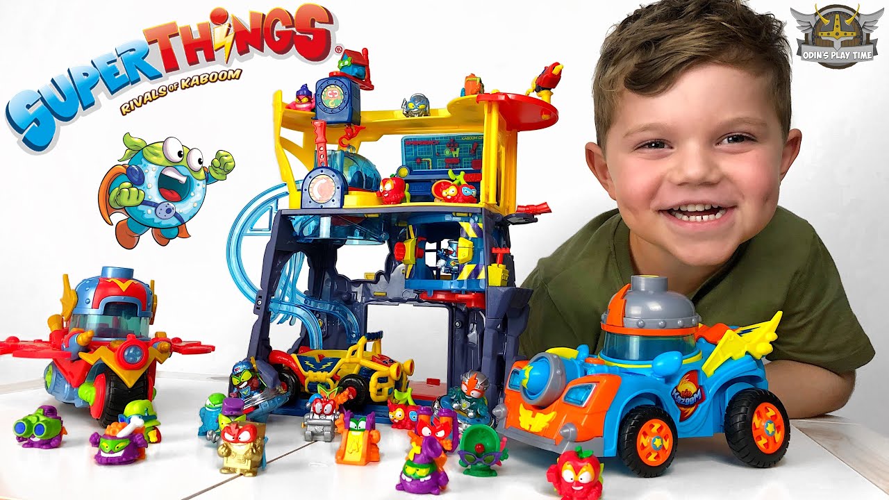 Superthings Toys Rivals of Kaboom! Kazoom Racer Cars and Heroes Headquarters Playset