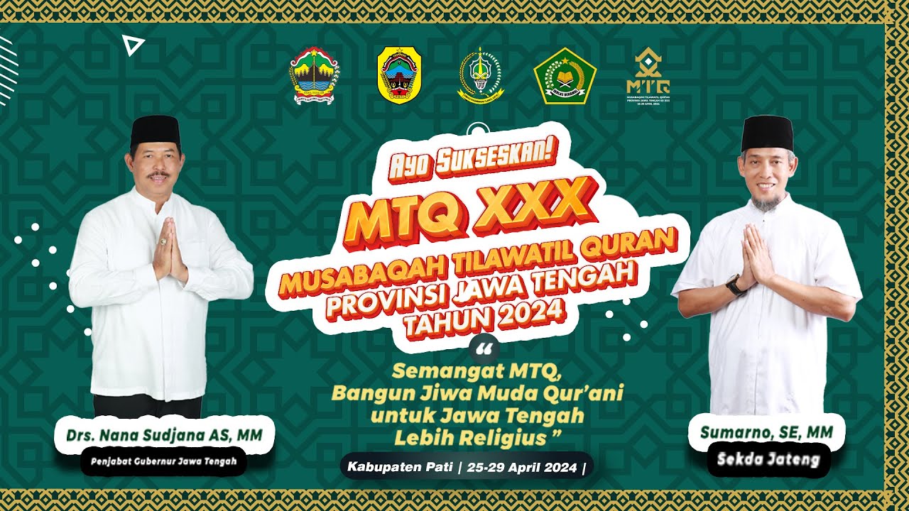 LIVE | PEMBUKAAN MUSABAQOH TILAWATIL QUR'AN (MTQ) KE XXX TINGKAT PROVINSI JAWA TENGAH TAHUN 2024