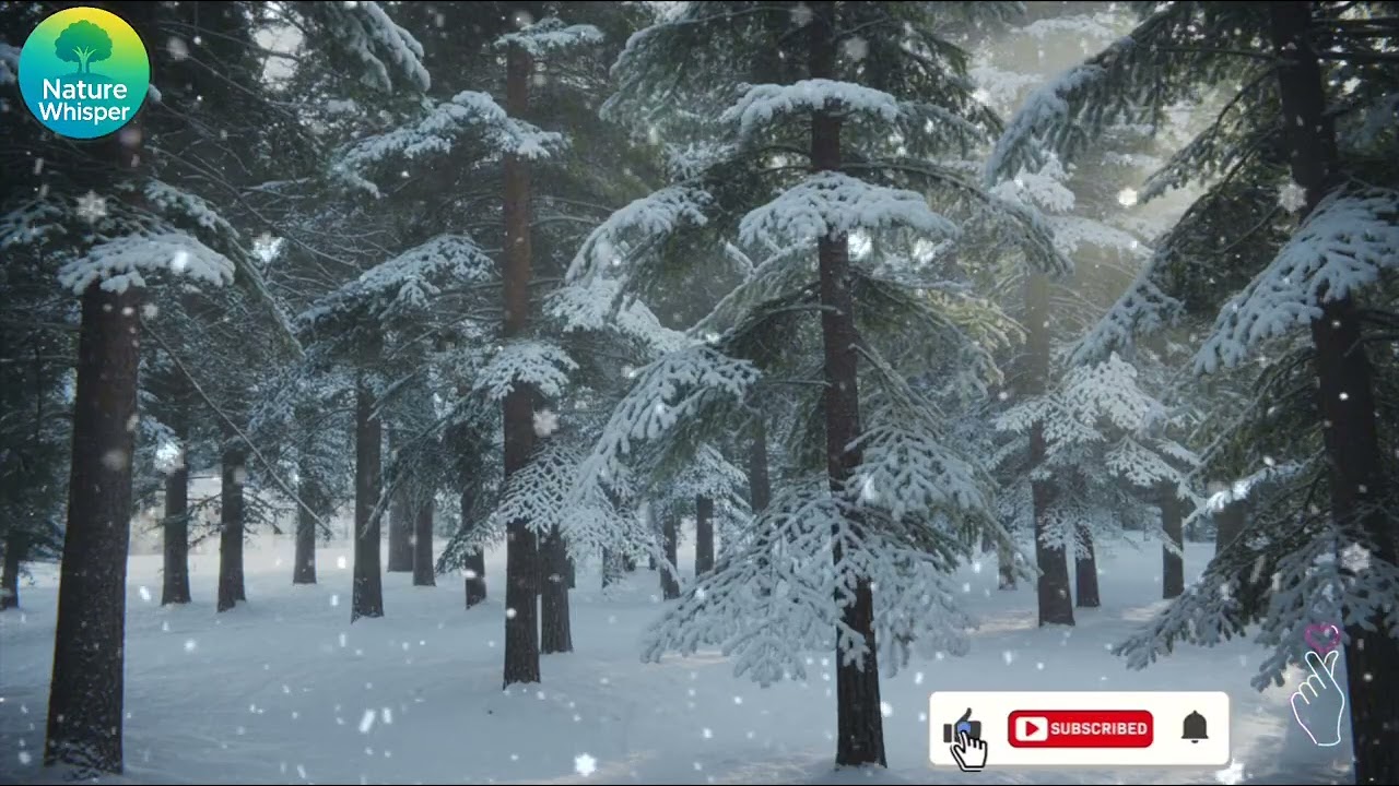 Snowfall in Pine Forest ❄️🌲 | Peaceful Winter Ambience for Sleep