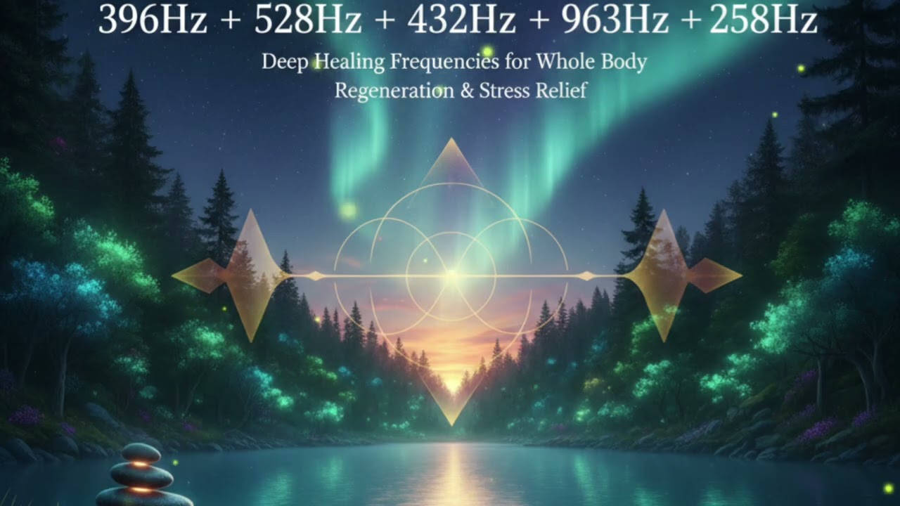 396Hz + 528Hz + 432Hz + 963Hz + 258Hz | Deep Healing Frequencies for Whole Body Regeneration
