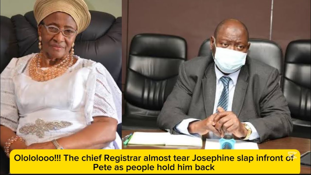 Olololooo!!! The chief Registrar almost tear Josephine slap infront of Pete as people hold him back 