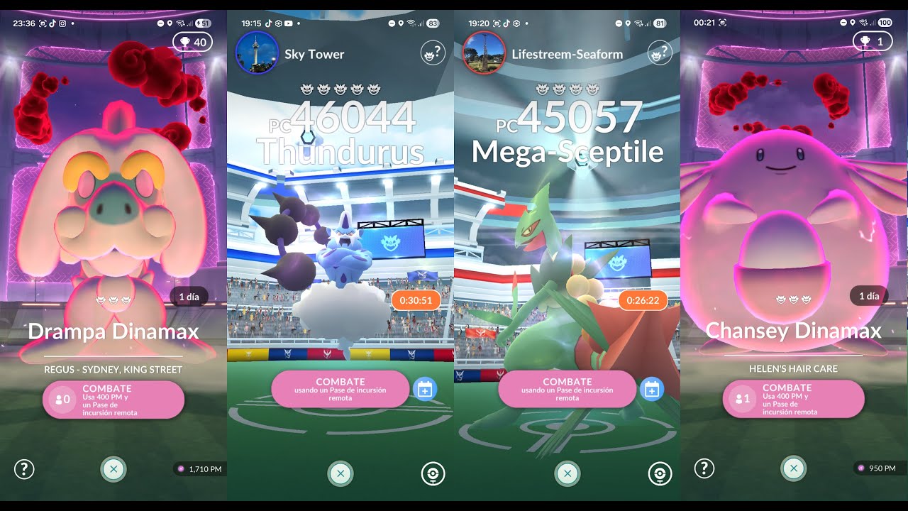 Invitaciones a THUNDURUS, MEGA-SCEPTILE y más Incursiones Pokemon GO live Remote raid invites