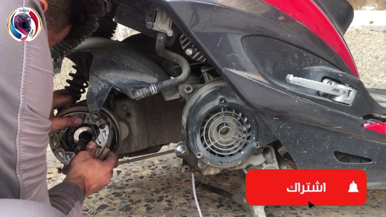 تبديل بنزات بريك خلفي لياماها سكنز اكس