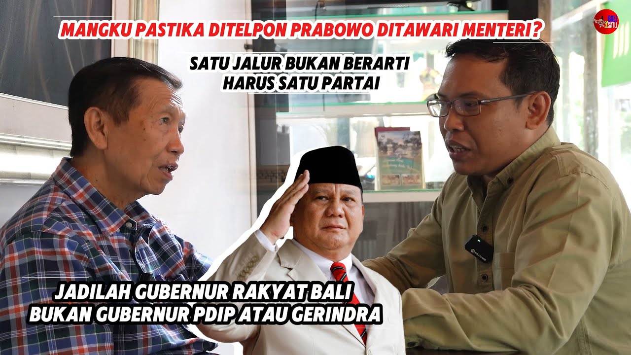 MANGKU PASTIKA MENTERI PRABOWO? 1 JALUR 1 PARTAI? PILIH GUBERNUR RAKYAT BALI BUKAN GUBERNUR PARTAI