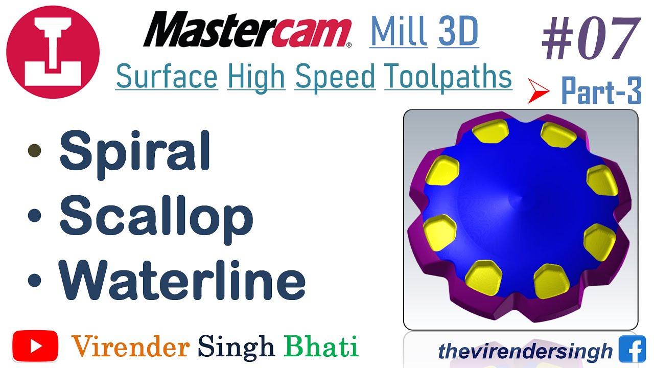 Mastercam Mill 3D || Спираль || Гребешок || Поверхностная высокоскоростная чистовая обработка || ...