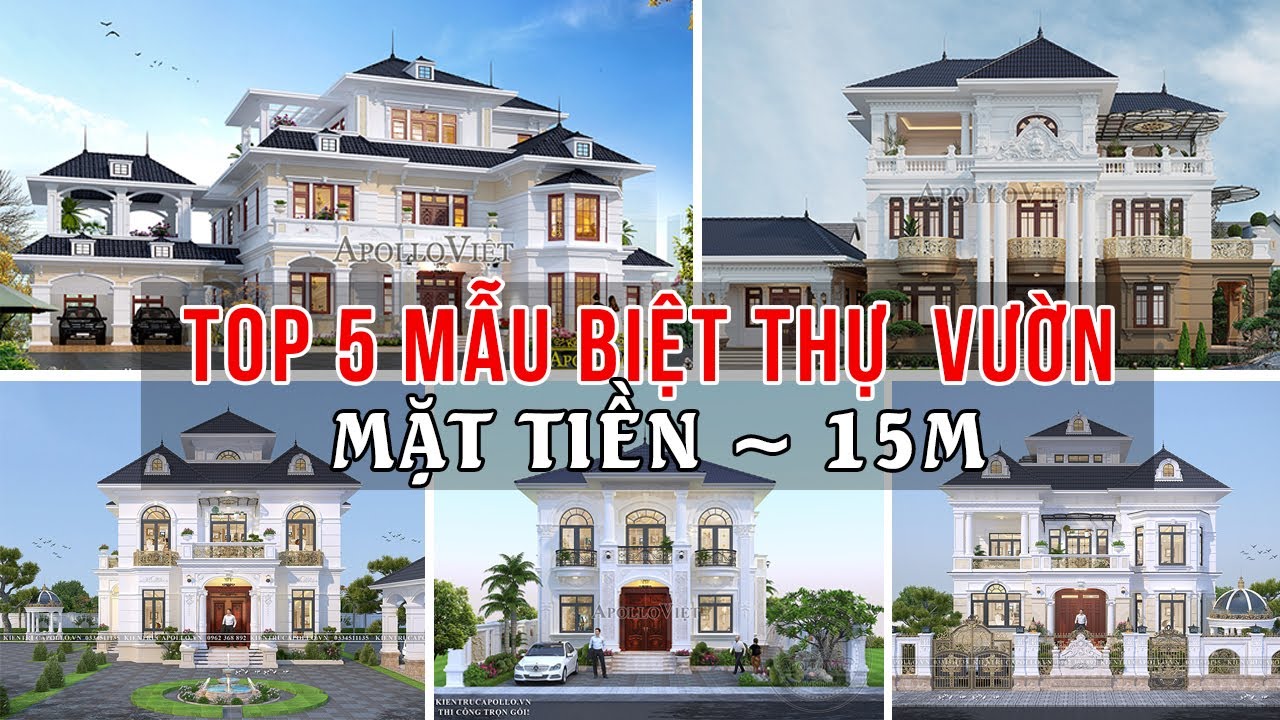 CHOÁNG TOP 5 BIỆT THỰ VƯỜN mái Nhật tân cổ điển mặt tiền ~ 15m sang trọng, bề thế