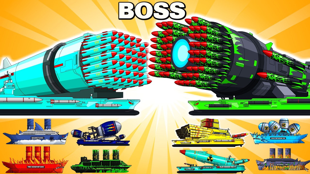 BATTLE SHIPS: The Ultimate Missile Titan COMBINED WITH ABYSSAL CRUISER vs MEGA BOSS