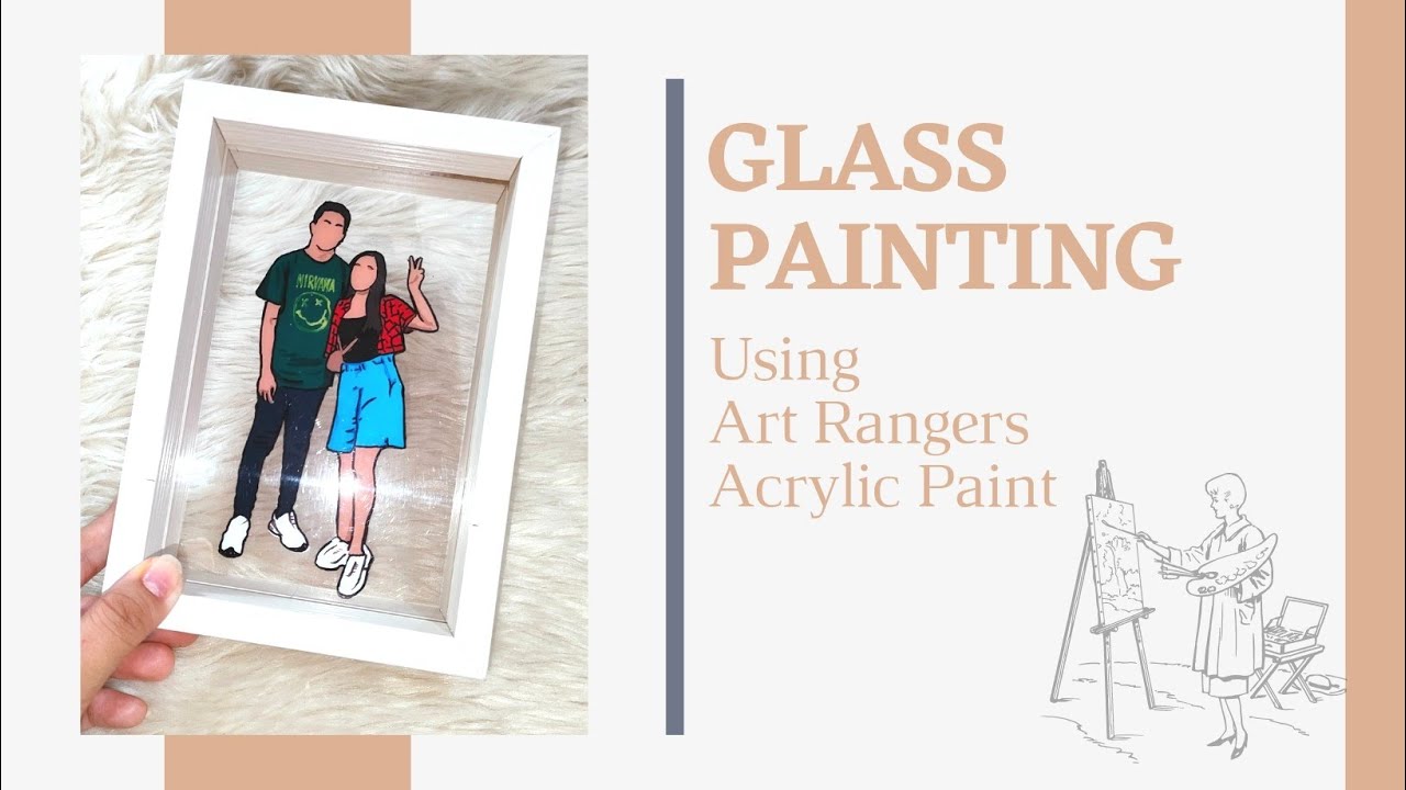 CUSTOMIZED ACRYLIC GLASS PAINTING using art ranger acrylic colour | Time lapse