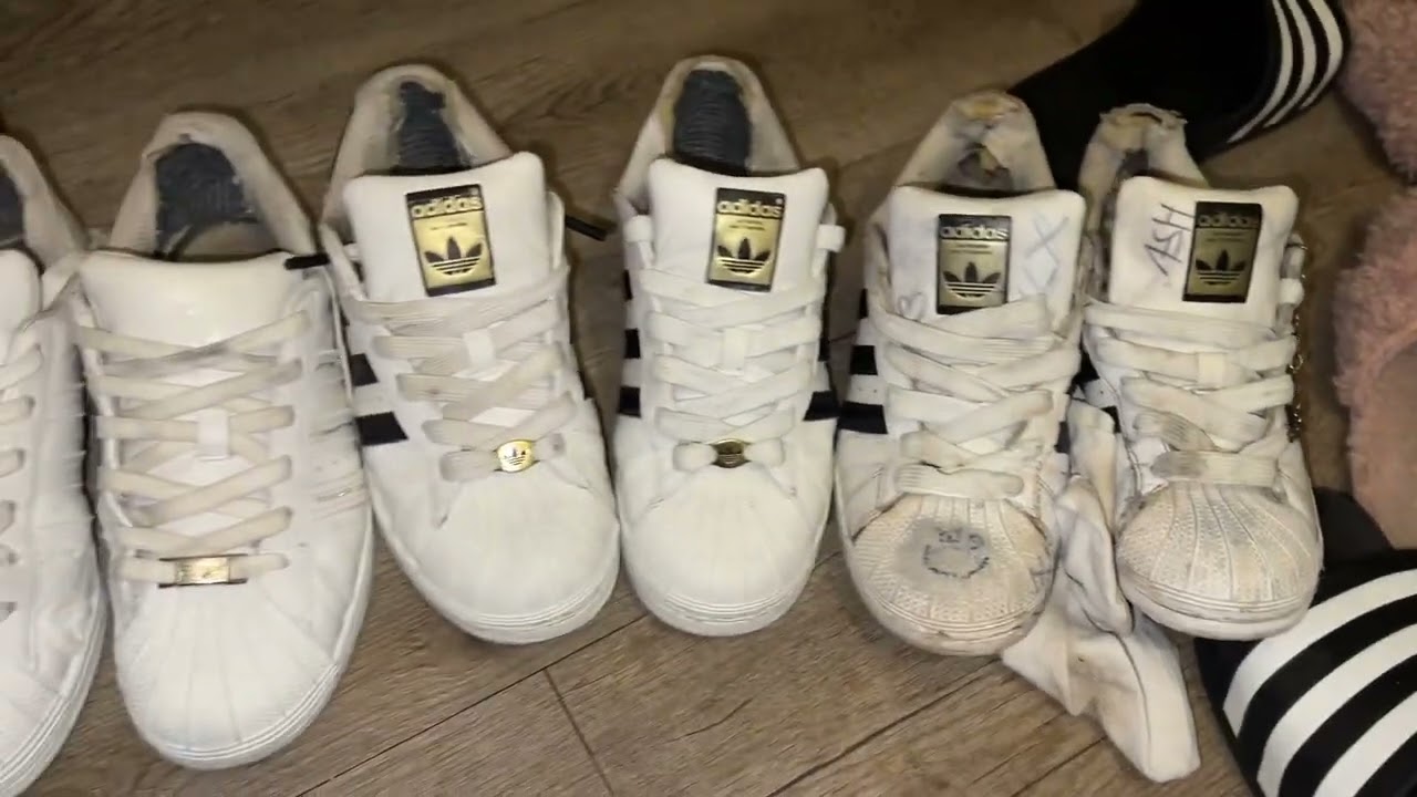 Girls Well Worn Adidas Superstars Update 