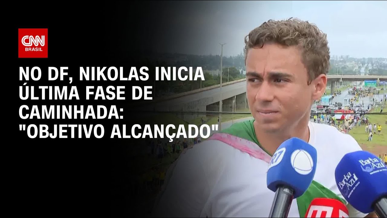 O objetivo foi alcançado antes do ato final, diz Nikolas Ferreira durante caminhada | AGORA CNN