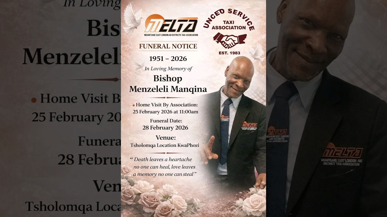 IN LOVING MEMORY OF BISHOP MENZELELI MANQINA