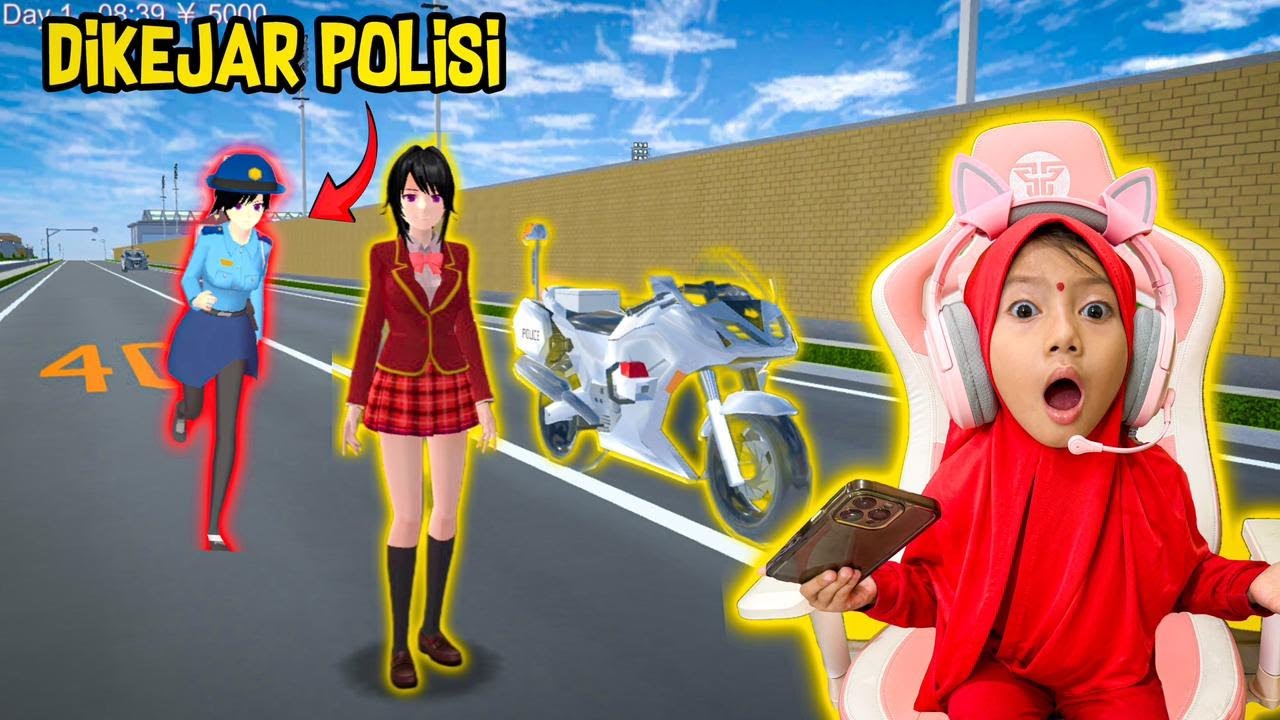 POLISINYA MARAH MOTOR NYA DIBAWAH KABUR AQILA | SAKURA SCHOOL SIMULATOR