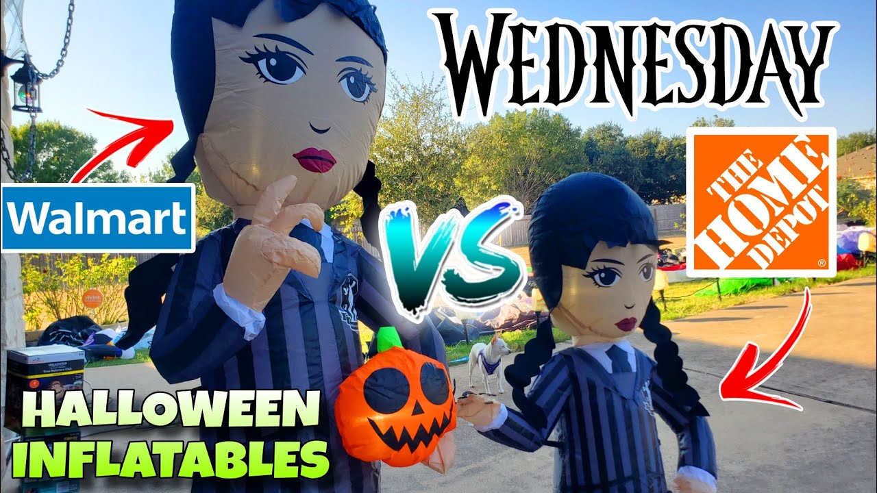 Wednesday Addams Inflatables Home Depot vs Walmart Halloween 2024 by Netflix