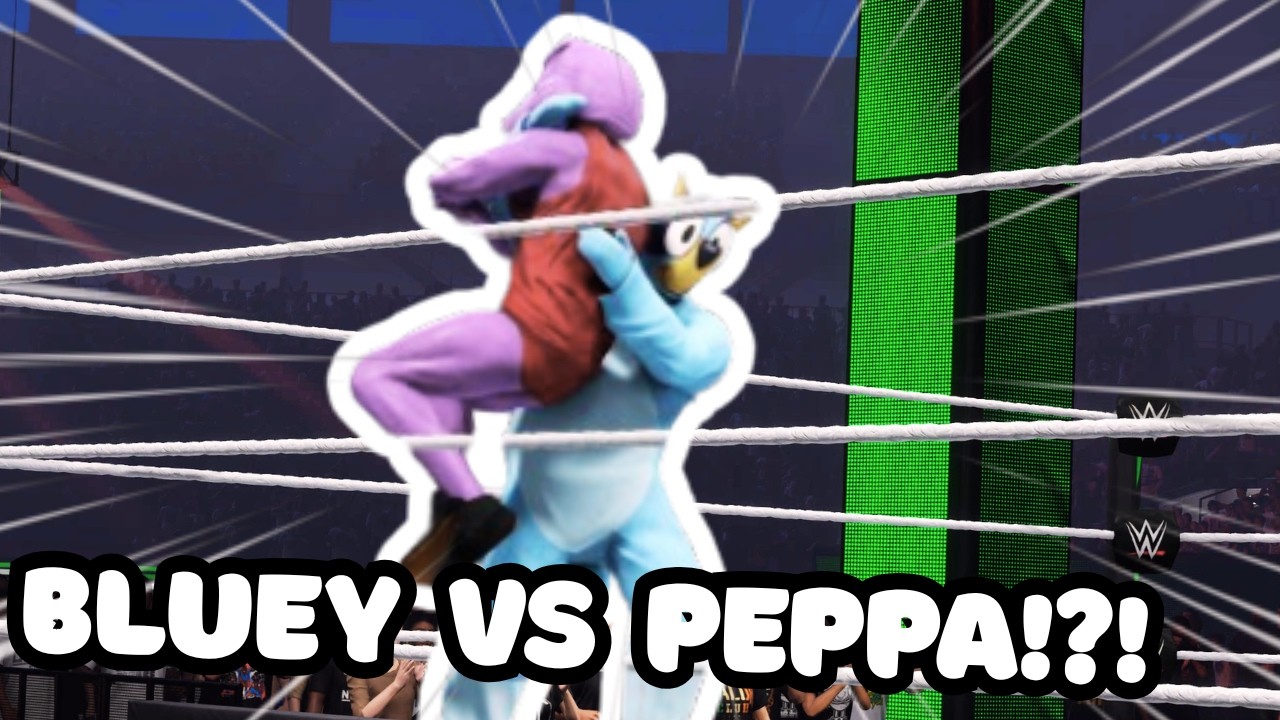 BLUEY VS PEPPA!!! | WWE 2K Custom Royale Rumble