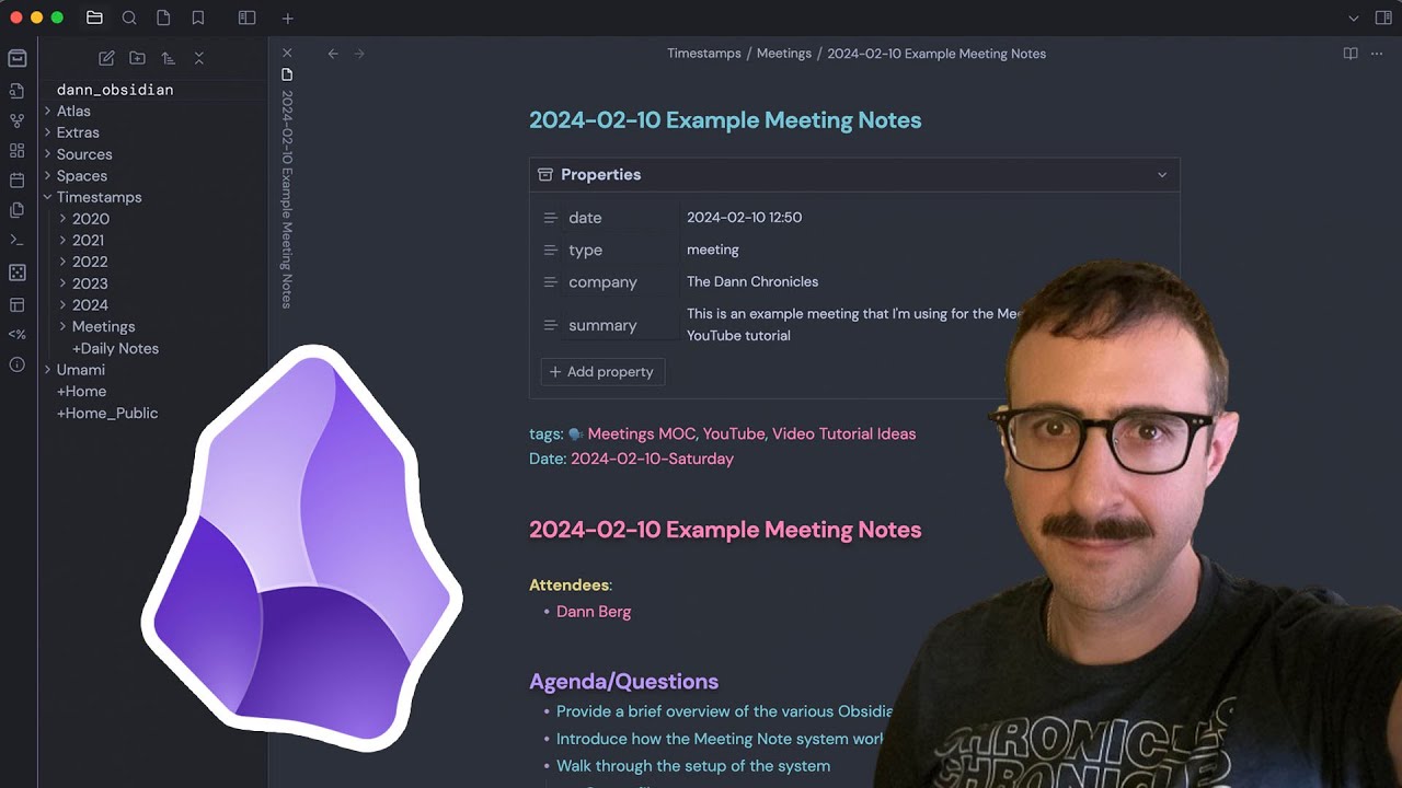 🗣 Обзор и руководство по шаблону Obsidian Meeting Note