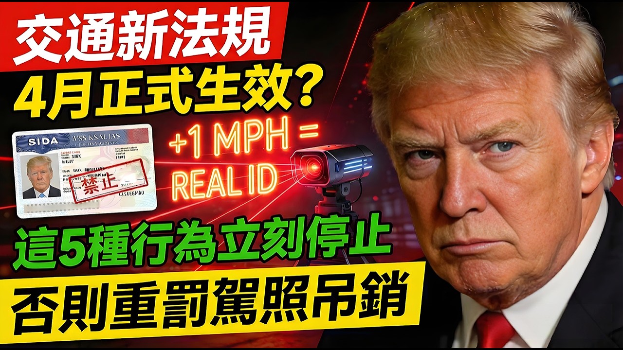 美國26年4月交通新法規生效：這5種行為以前沒事，現在重罰！第一條就讓無數華人中招！#美國生活 #美國交通法規 #綠卡申請 #H1B #美國交警 #遣返 #肇事逃逸 #無證駕駛 #美國華人 #交通罰單