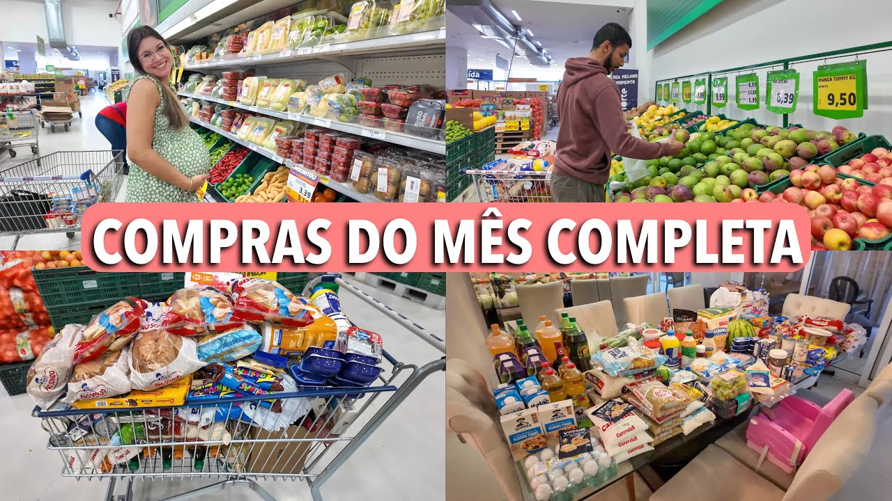 NOSSAS COMPRAS DO MÊS NO SUPERMERCADO, FAMÍLIA DE 6 PESSOAS, QUANTO GASTAMOS? MOSTREI TUDO!