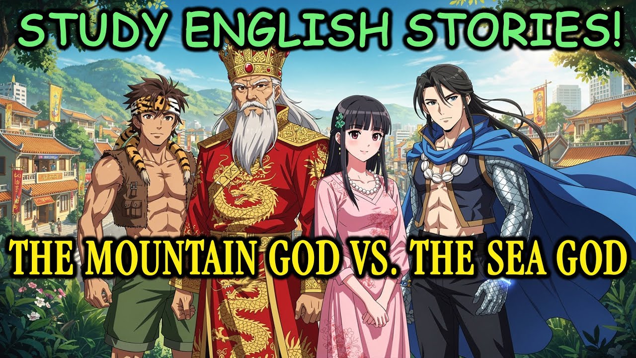Learn English Through Story: The Mountain God vs. The Sea God #LearnEnglishThroughStories