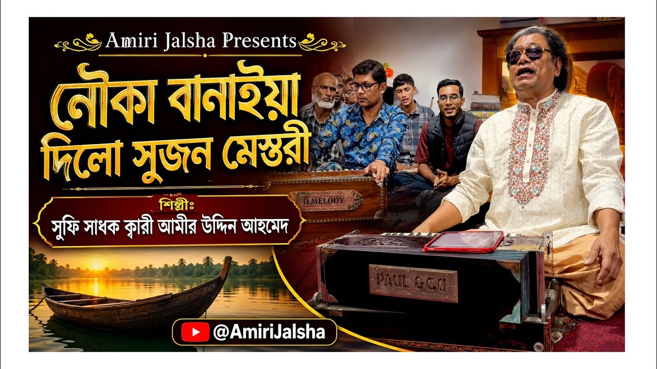 নৌকা বানাইয়া দিল সুজন মেস্তরি  - ক্বারী আমীর উদ্দিন আহমেদ।। Lyrics - Kari Amir Uddin Ahmed