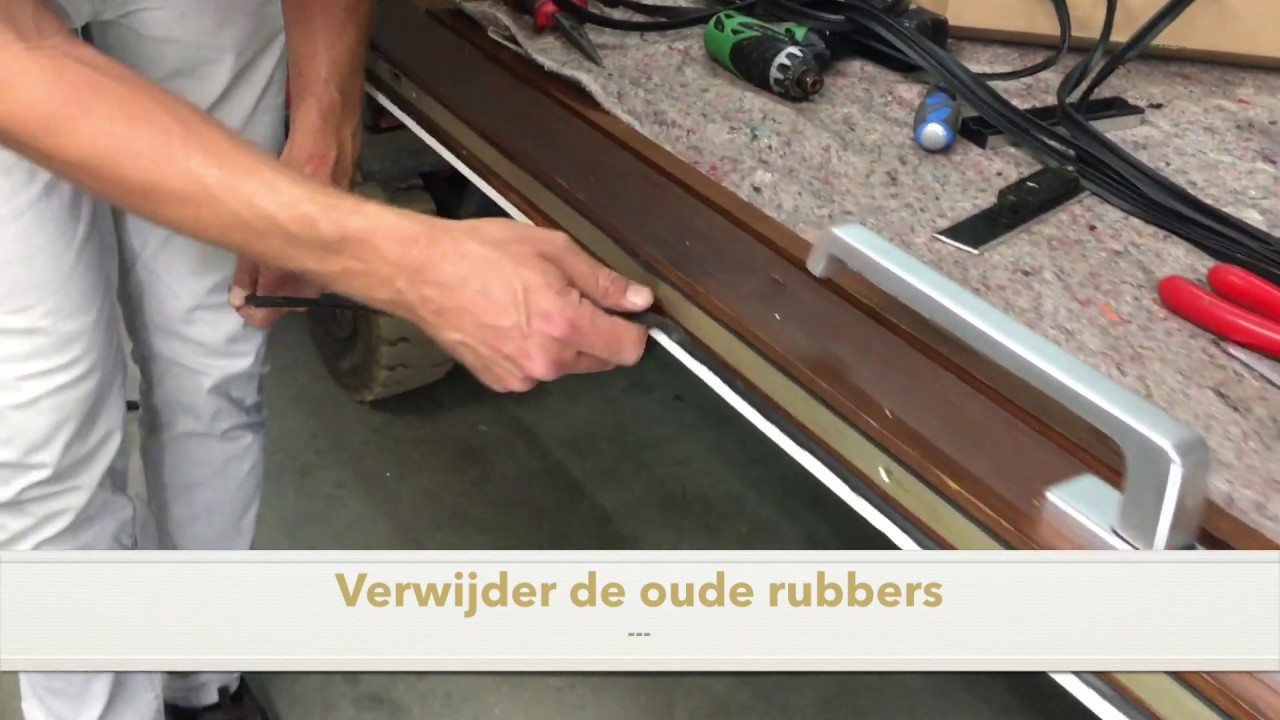 Rubbers schuifpui vervangen