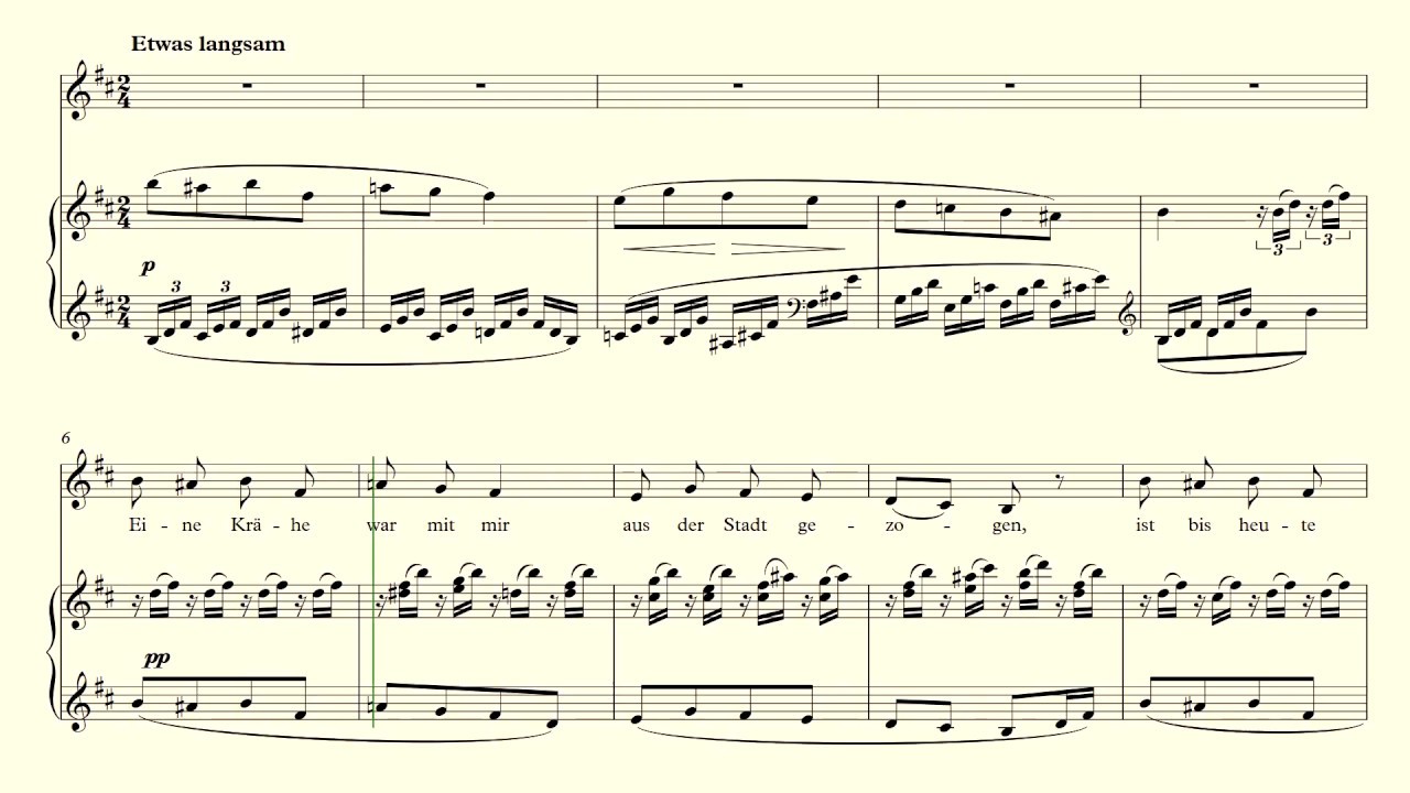 Die Krähe - Schubert - accompaniment in B minor.