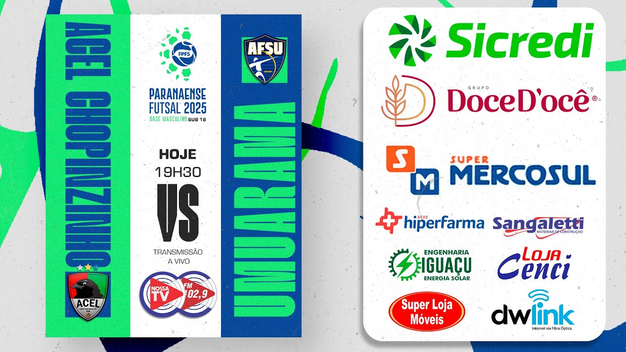 ACEL x Umuarama &ndash; AO VIVO | Quartas de Final | Paranaense Sub-18 + Sorteio Especial Nossa FM 102,9