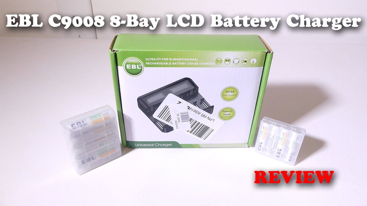 EBL C9008 8 Bay LCD Battery Charger REVIEW