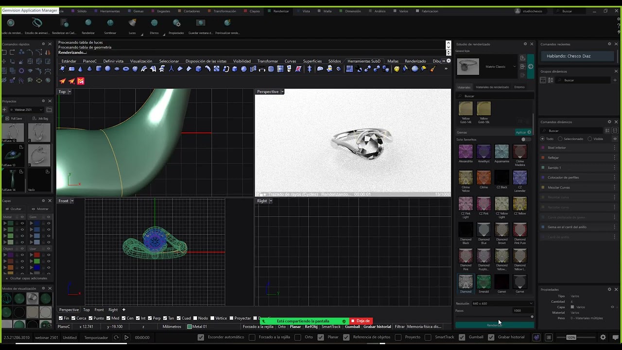 Renderizado en Matrixgold | Diseño de joyería. Modelado 3D de joyas. Joyería 3D