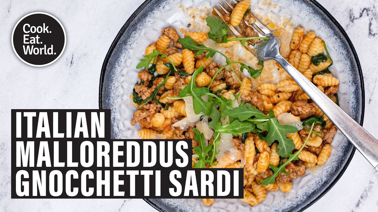 How to Make Italian Malloreddus (Gnocchetti Sardi) - Little Sardinian Gnocchi with Sausage & Arugula