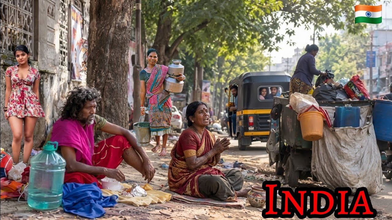 What everyday life really is like in India is a filtered virtual walking tour of an Indian city Up🇮🇳