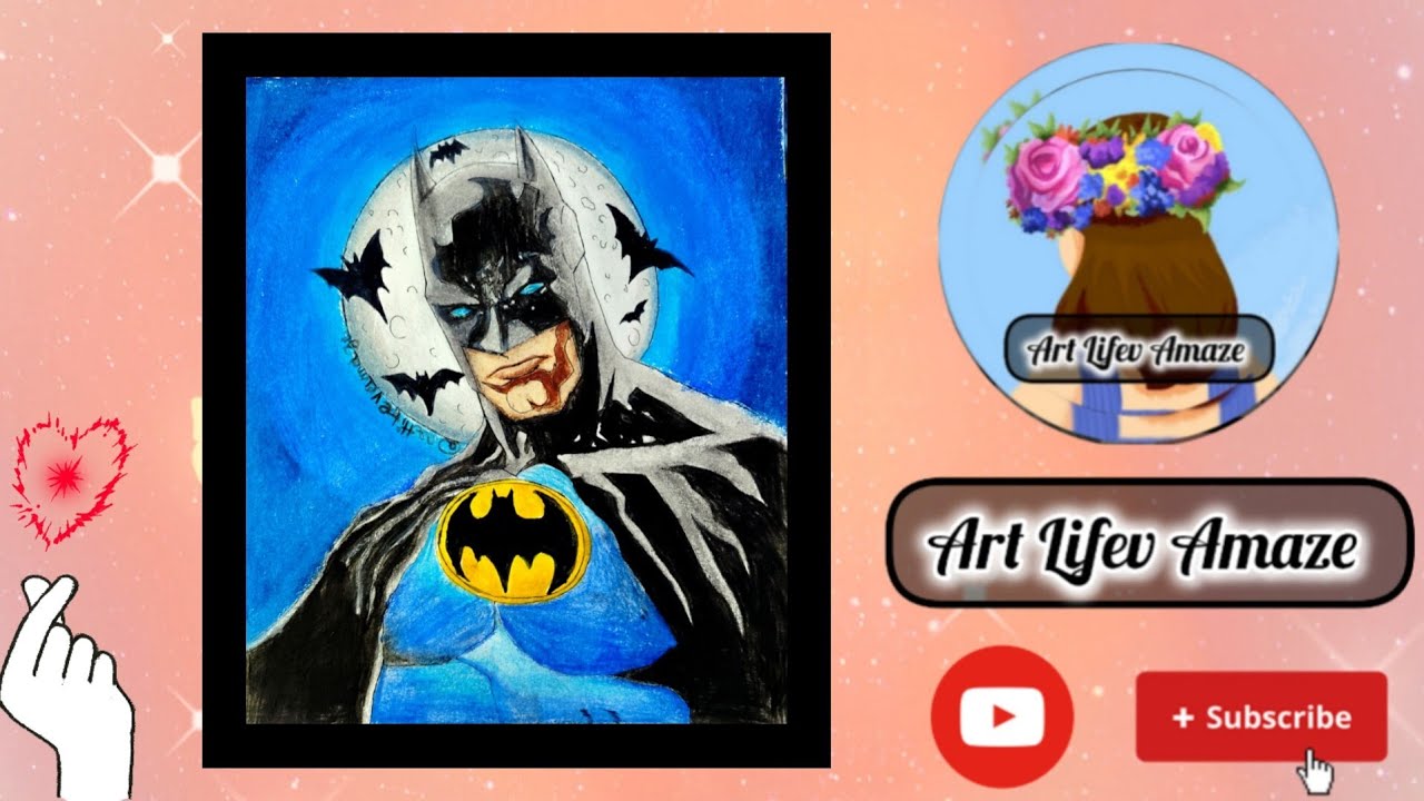 How to draw a coloured drawing of Batman🦇✨✍️ //step by step// for beginners☺️✨