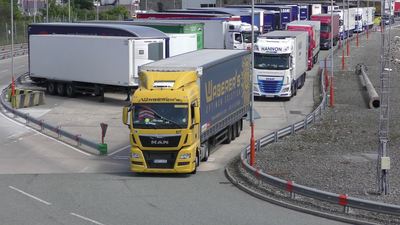 Irish Lorries at Holyhead Port
