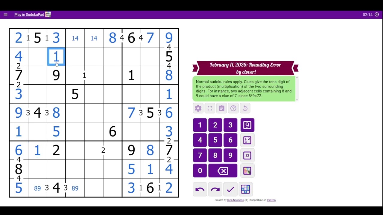 retorno. sudoku 18/02 Rounding Error