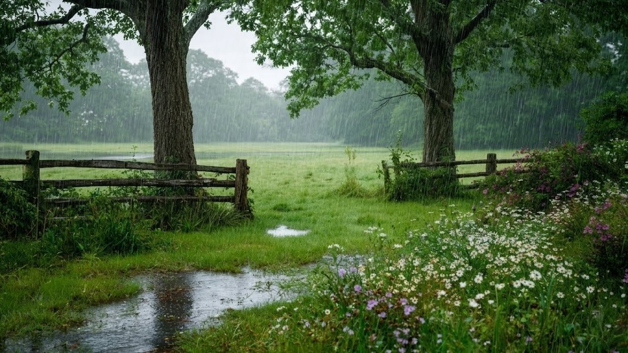 Peaceful Rain in the Meadows 🌿🌧️ | Nature Therapy 