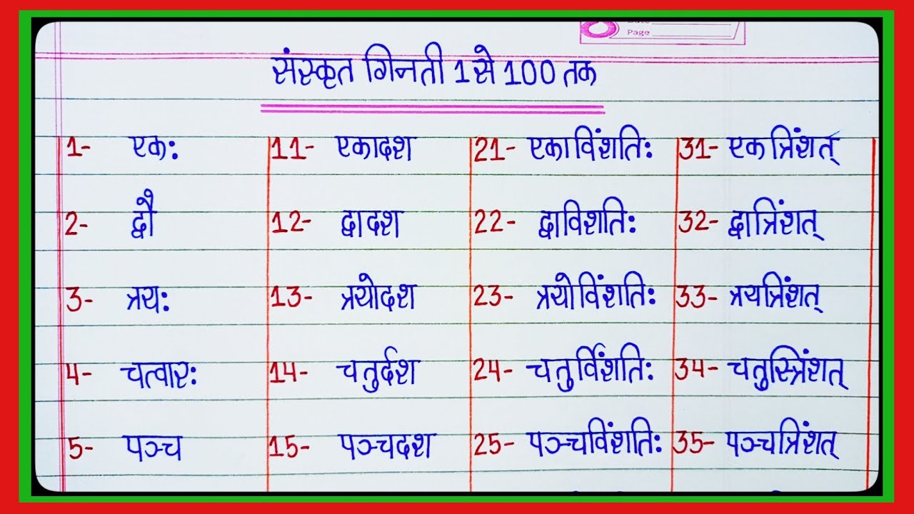 Sanskrit counting 1 to 100 संस्कृत गिनती 1 से 100 तक || 1 se 100 tak Sanskrit ginti/ Sanskrit Ginati