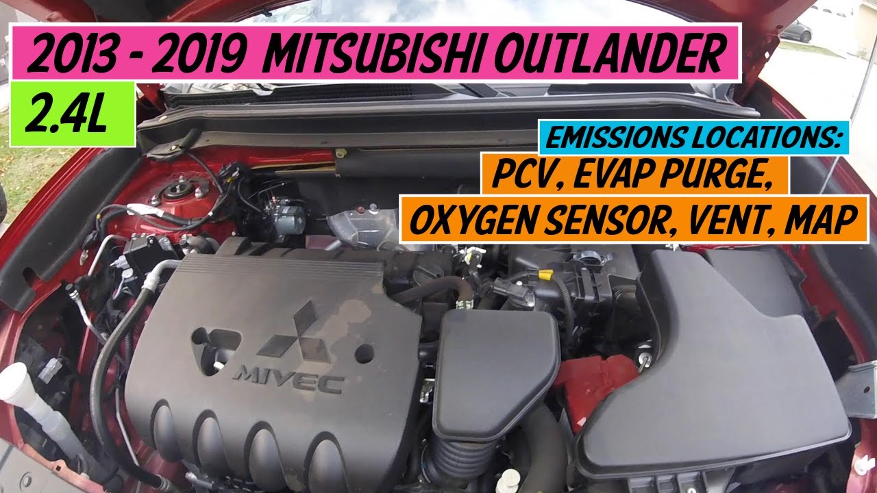 ⫷ Mitsubishi │ Outlander │ 2013 - 2019 │ Расположение датчиков выбросов: PCV, EVAP, датчики кисло...