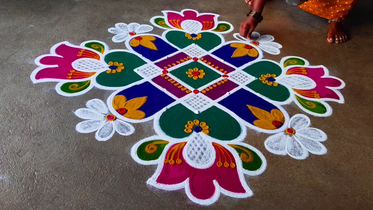 Simple rangoli design ❤️🤗❤️❤️❤️❤️