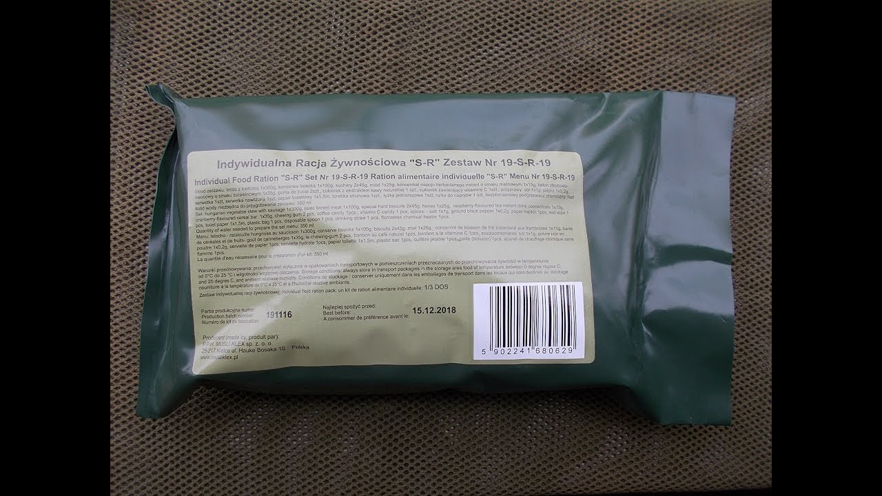POLSKA racja żywnościowa S-R-19 1/3 DOS (SRG-19) - część 1/2