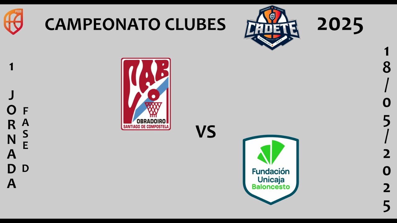 BALIDEA OBRADOIRO VS UNICAJA ANDALUCÍA#1J FD CECM CAMPEONATO CLUBES CADETE 2025 #basket