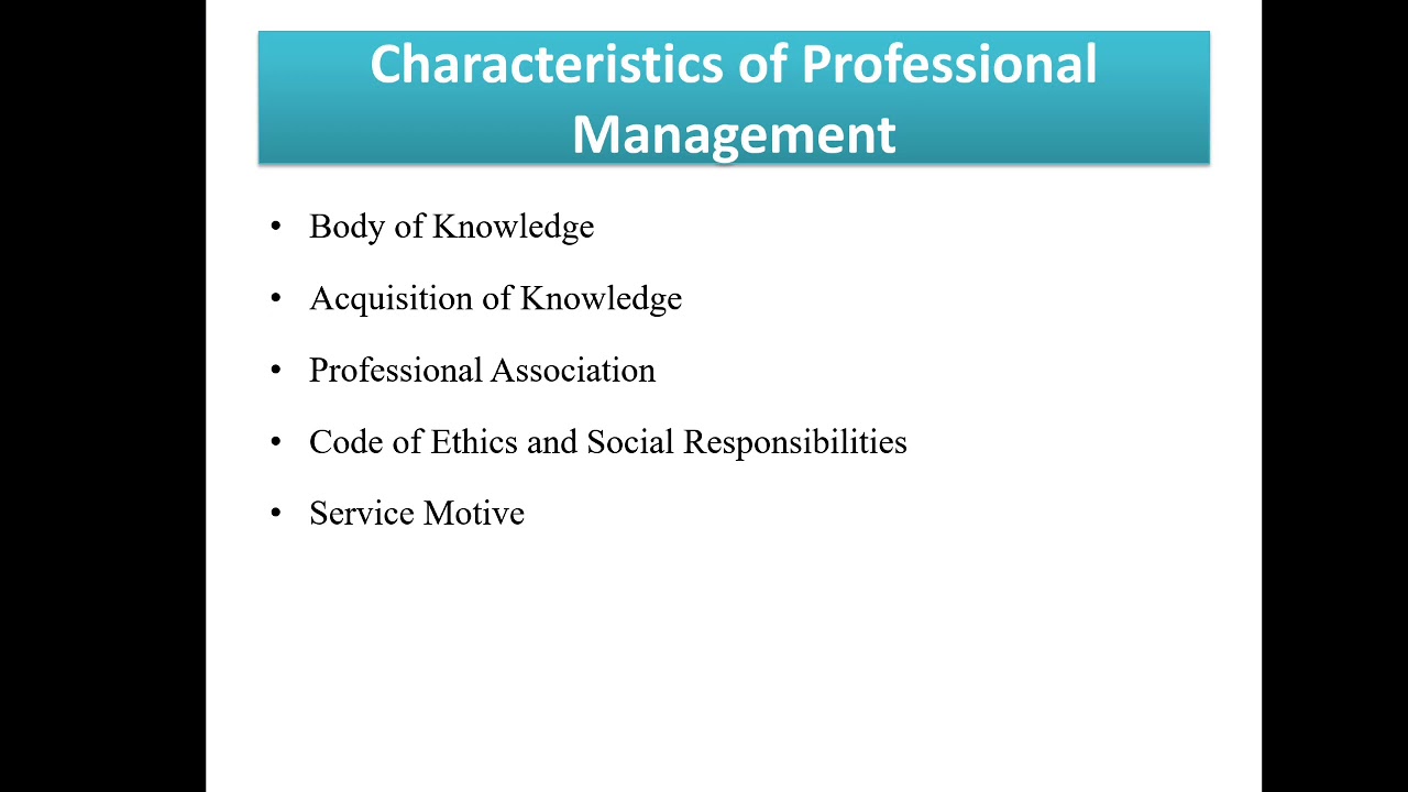 Professional management