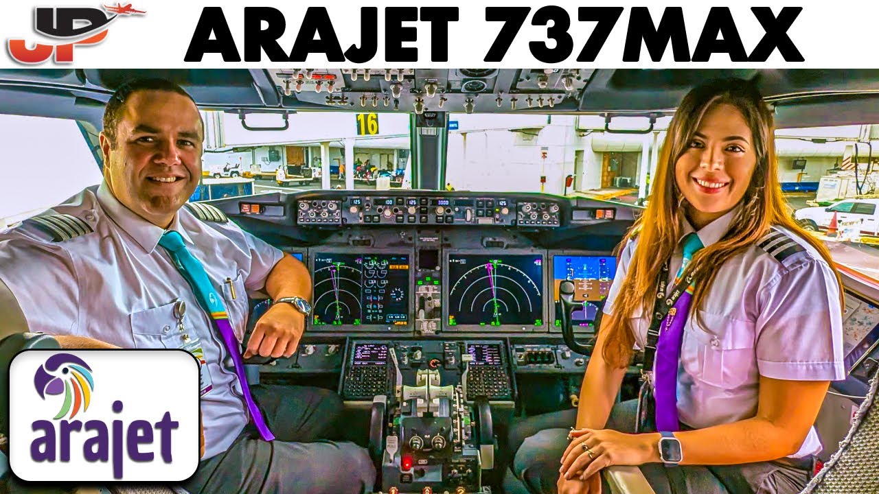 Boeing 737MAX Cancun to Punta Cana with happy Arajet crew
