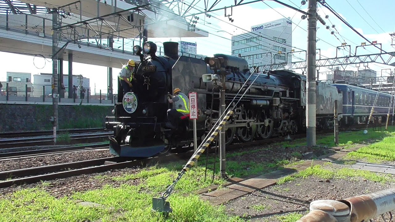 2025年7月20日　快速「SLぐんま横川」高崎駅到着後の車両入換　蒸気機関車C61 20＋12系客車3両＋GV-E197系 TS08編成　JR高崎駅