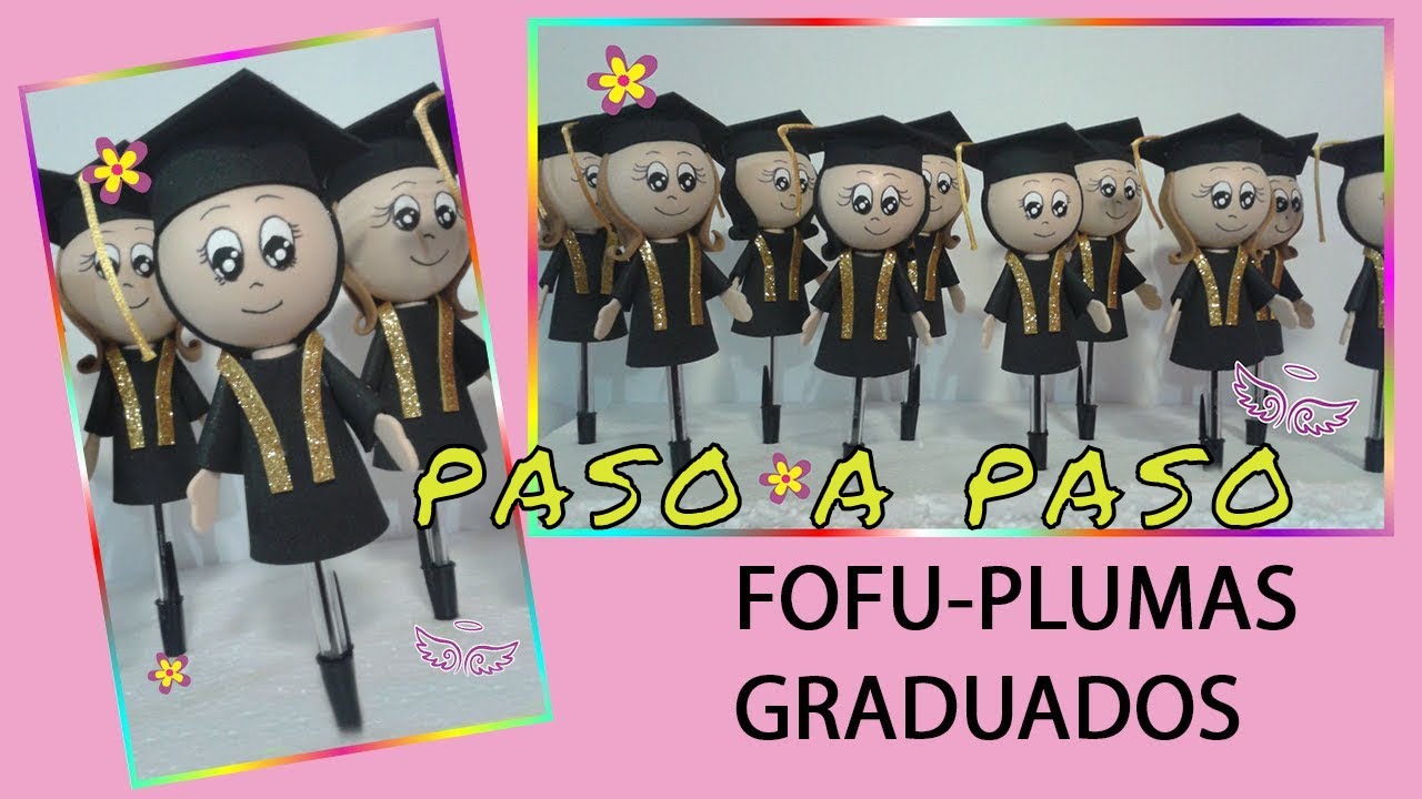 FOFU PLUMA #GRADUADOS PASO A PASO #ideas #tutorial #fypシ゚viral #diy 😊