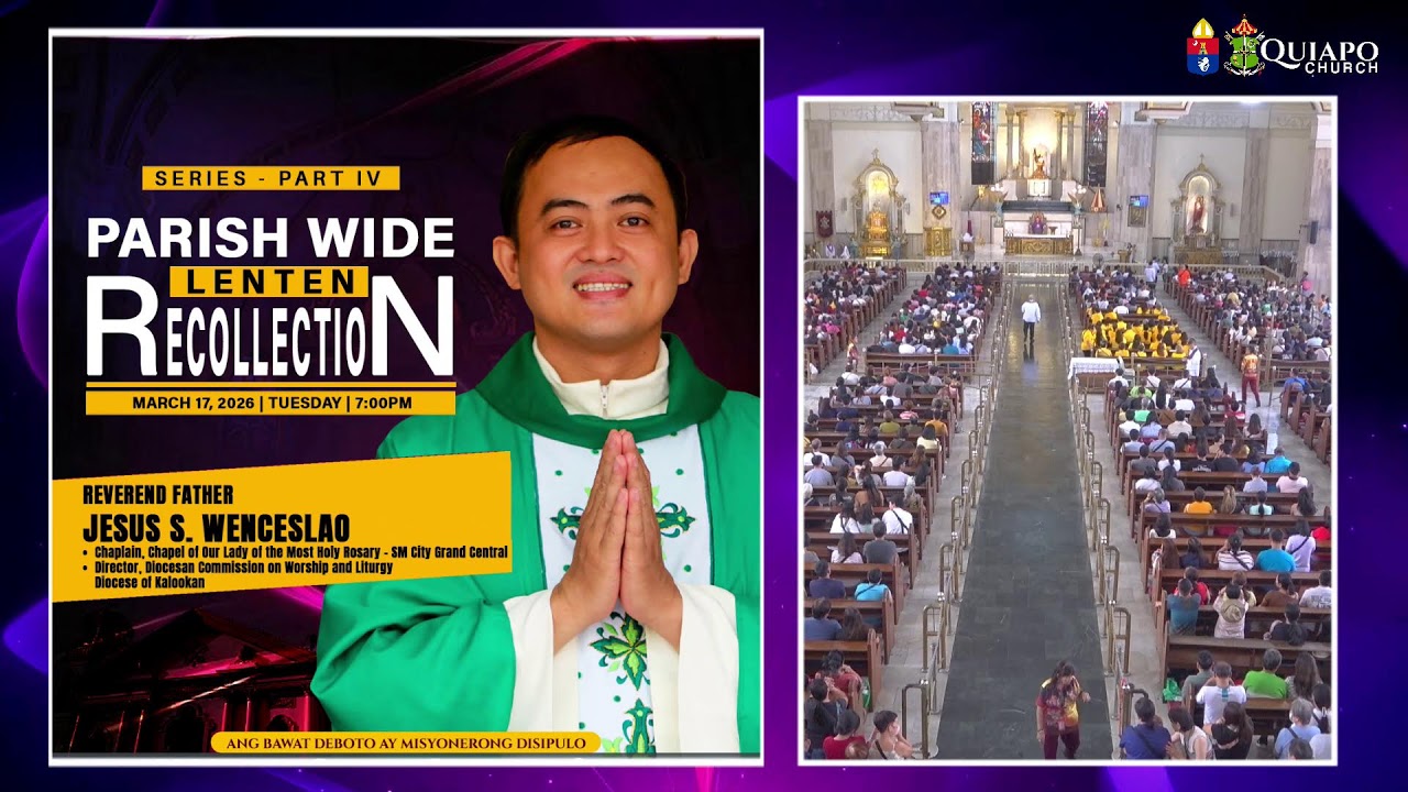 #QuiapoChurch 12:15 PM LIVE MASS • 14 MARCH 2026 • SATURDAY of the 3rd Week of LENT
