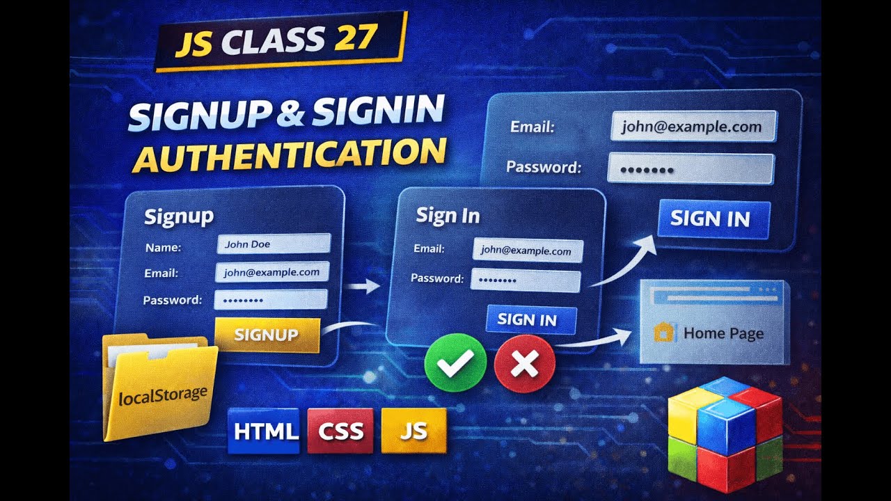 JS Class 27 | Signup & Signin Authentication Using JavaScript