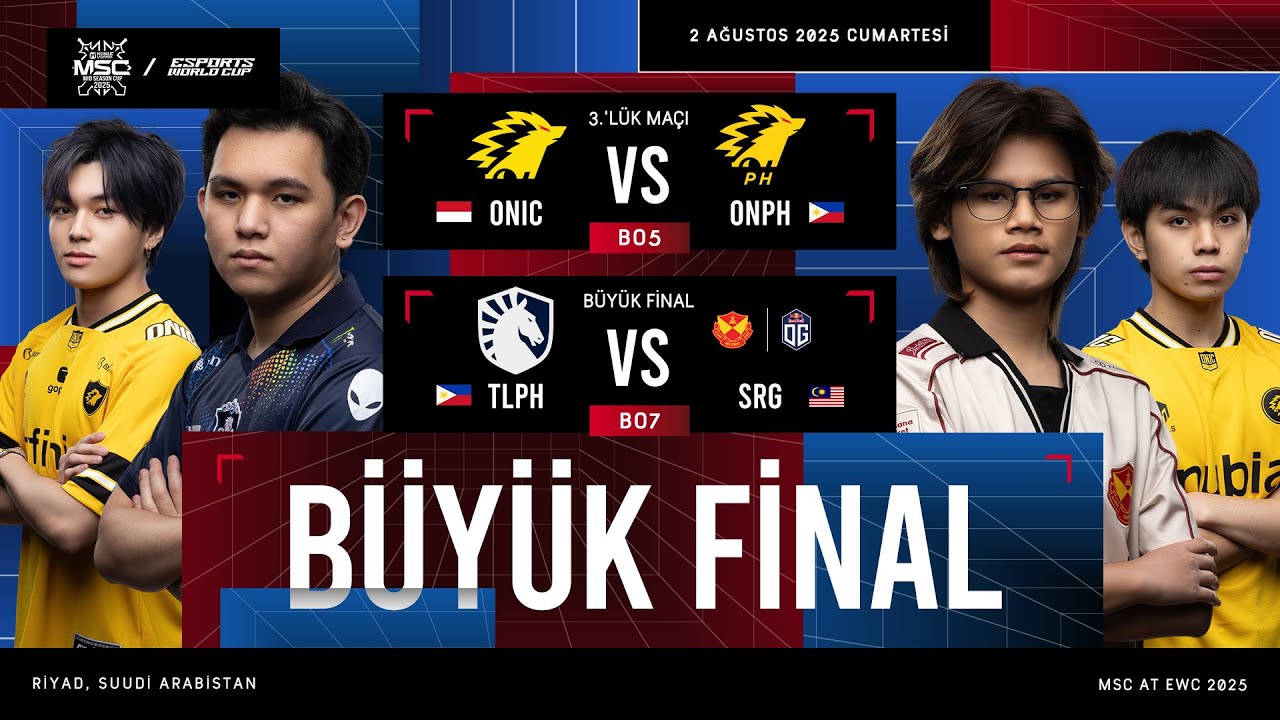🔴 CANLI | BÜYÜK FİNAL & ÜÇÜNCÜLÜK MAÇI | MLBB MSC at EWC 2025 | (TR)